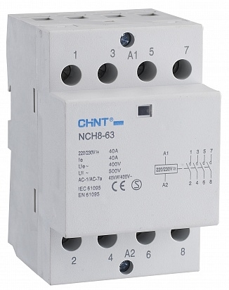 Модульный контактор NCH8-40/40 40А 4HO АС 220В 50Гц - фото - 1