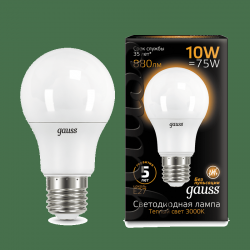 Лампа Gauss LED A60 10W E27 3000K - фото - 1