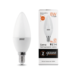 Лампа Gauss LED Elementary Candle 8W E14 3000K - фото - 1