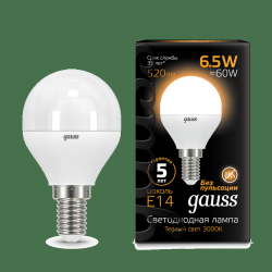 Лампа Gauss LED Globe E14 6.5W 2700K - фото - 1