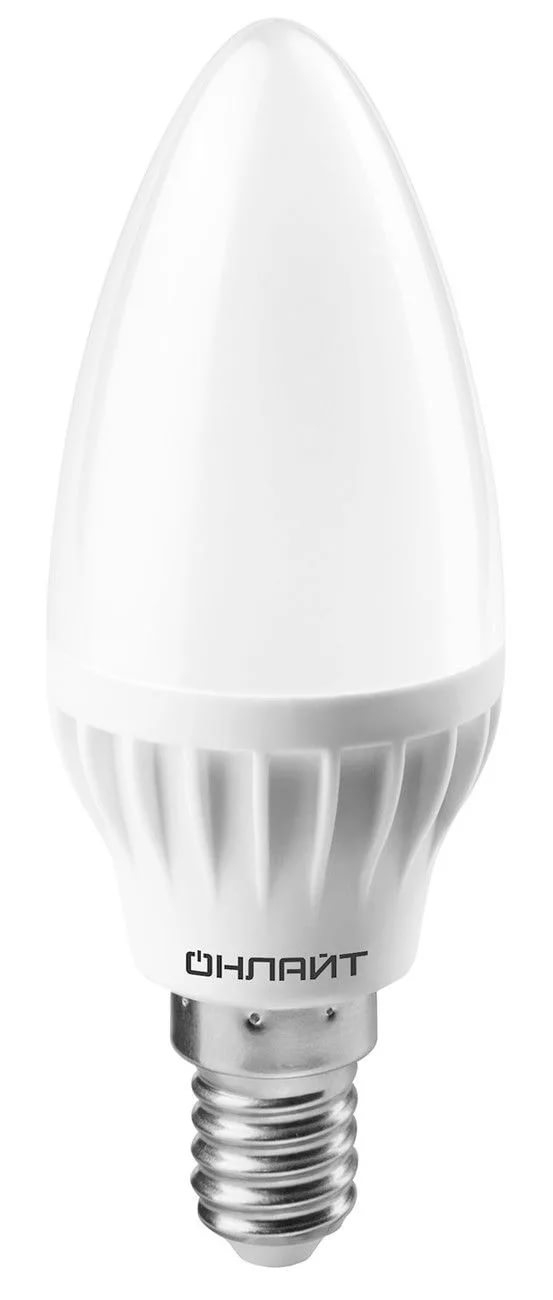 Лампа светодиодная E27 свеча 8Вт 2700К Онлайт - фото - 1